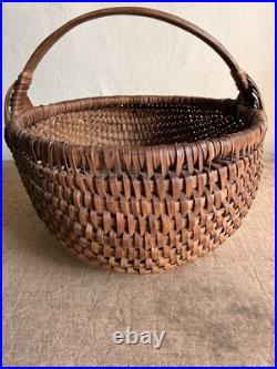 RARE Early Antique 19th C Handmade Basket Patina AMAZING GOD's Eyes