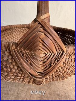 RARE Early Antique 19th C Handmade Basket Patina AMAZING GOD's Eyes