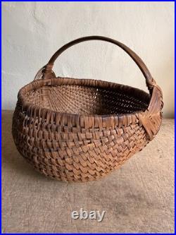RARE Early Antique 19th C Handmade Basket Patina AMAZING GOD's Eyes