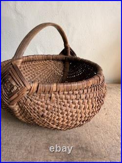 RARE Early Antique 19th C Handmade Basket Patina AMAZING GOD's Eyes