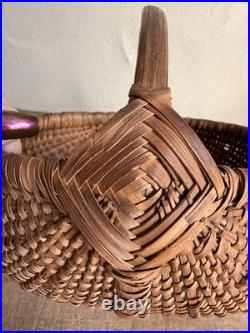 RARE Early Antique 19th C Handmade Basket Patina AMAZING GOD's Eyes