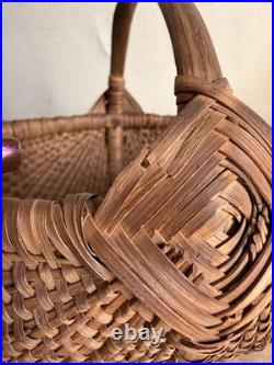 RARE Early Antique 19th C Handmade Basket Patina AMAZING GOD's Eyes