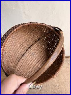 RARE Early Antique 19th C Handmade Basket Patina AMAZING GOD's Eyes