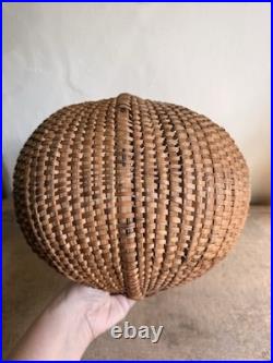 RARE Early Antique 19th C Handmade Basket Patina AMAZING GOD's Eyes