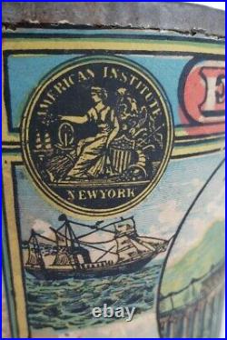 RARE Early Antique Erie Preserving Co NY Sweet Corn Can Tin Old Food Advertising