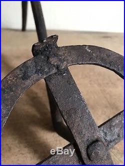 RARE Early Antique Hand Forged Iron Cresset Lighting Device AAFA 18/19th C AAFA