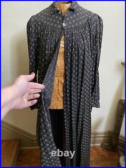 RARE Early Antique Handmade Ladies MATERNITY Prairie Textile Dress Calico AAFA
