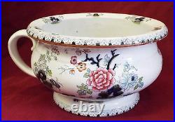 RARE Early Antique THOMAS POOLE STAFFORDSHIRE POTTERY Floral Pattern CHAMBER POT