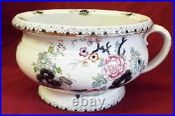 RARE Early Antique THOMAS POOLE STAFFORDSHIRE POTTERY Floral Pattern CHAMBER POT