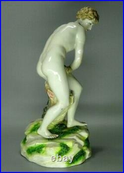 RARE Early Ludwigsburg Porcelain German Figurine Fisherman Figure Antique 1880