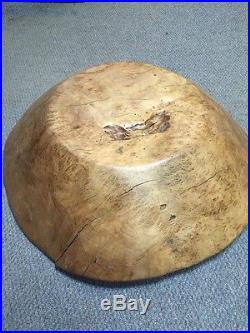 RARE! Early Primitive Huge 29 Wood Burled Dough Bowl Trencher 1-Pc Handcarved