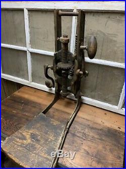 RARE Early The Boss BARN BEAM BORING MACHINE Timber Auger Drill Antique Anderson