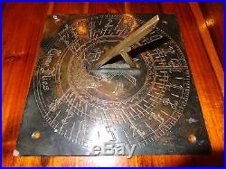 RARE Early Victorian Bronze Gothic Arabic Numerals Windmill Time Flies Sundial