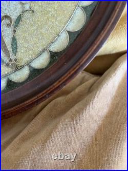 RARE Early Victorian Crushed Glass Trinket Tray Mahogany Banded