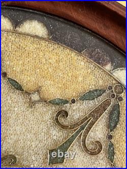 RARE Early Victorian Crushed Glass Trinket Tray Mahogany Banded