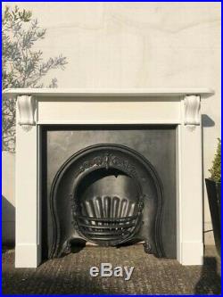 RARE! Early Victorian High Quality Cast Iron Insert Fireplace & Wooden Surround