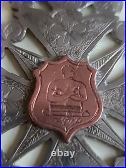 RARE LARGE Antique Early Boxing Fighting Medal Silver and Gold IRISH Provincial