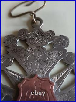 RARE LARGE Antique Early Boxing Fighting Medal Silver and Gold IRISH Provincial