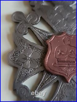 RARE LARGE Antique Early Boxing Fighting Medal Silver and Gold IRISH Provincial