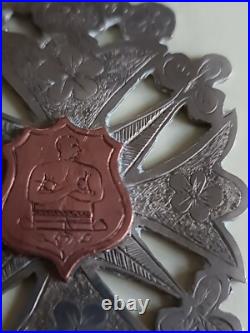 RARE LARGE Antique Early Boxing Fighting Medal Silver and Gold IRISH Provincial