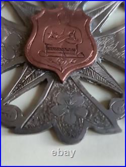 RARE LARGE Antique Early Boxing Fighting Medal Silver and Gold IRISH Provincial