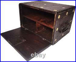 RARE LATE 18TH-EARLY 19TH C ANTIQUE ROSEWOOD BOX WithINLAID FILIGREE/ORIG HARDWARE