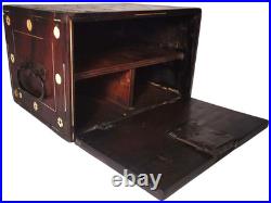 RARE LATE 18TH-EARLY 19TH C ANTIQUE ROSEWOOD BOX WithINLAID FILIGREE/ORIG HARDWARE