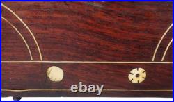 RARE LATE 18TH-EARLY 19TH C ANTIQUE ROSEWOOD BOX WithINLAID FILIGREE/ORIG HARDWARE
