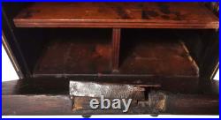 RARE LATE 18TH-EARLY 19TH C ANTIQUE ROSEWOOD BOX WithINLAID FILIGREE/ORIG HARDWARE