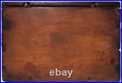 RARE LATE 18TH-EARLY 19TH C ANTIQUE ROSEWOOD BOX WithINLAID FILIGREE/ORIG HARDWARE