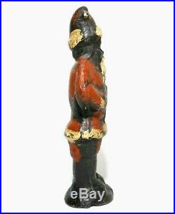 RARE LATE 19TH-EARLY 20TH C ANTIQUE CAST IRON SANTA CLAUS DOORSTOP, WithORIG PAINT