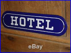 RARE MINT 1930s OLD ORIGINAL EARLY HOTEL PORCELAIN TRADE SIGN VINTAGE ANTIQUE