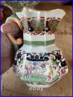 RARE Mason's Ironstone Hydra Jug Bamboo & Basket Early 19th Century C1820 12cm
