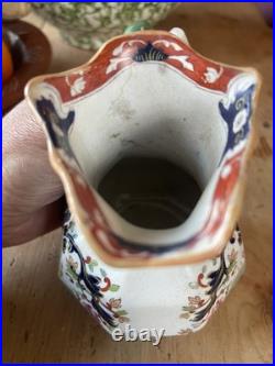 RARE Mason's Ironstone Hydra Jug Bamboo & Basket Early 19th Century C1820 12cm