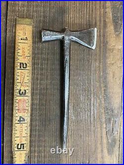 RARE Mid 18th Century Wrought Iron Button Hole Hatchet Cutter Early Sewing NICE