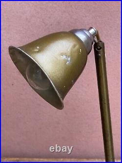 RARE OLIVE ANTIQUE 20's 30's EARLY INDUSTRIAL VINTAGE DESK WALL LAMP LIGHT