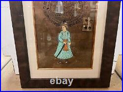 RARE Original Early 20th Century Antique Jaipur Ink Drawing In Frame