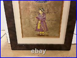 RARE Original Early 20th Century Antique Jaipur Ink Drawing In Frame