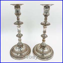 RARE PAIR 10 CANDLESTICKS EARLY PERIOD OLD SHEFFIELD PLATE GEORGE III c1770
