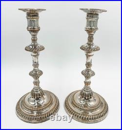 RARE PAIR 10 CANDLESTICKS EARLY PERIOD OLD SHEFFIELD PLATE GEORGE III c1770