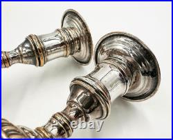 RARE PAIR 10 CANDLESTICKS EARLY PERIOD OLD SHEFFIELD PLATE GEORGE III c1770