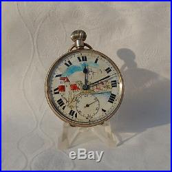 RARE Picture Front Antique Pocket Watch. Early 1900s. Repair watch