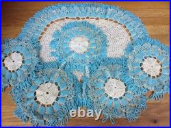 RARE Set 6 Antique Georgian/Early Victorian Beadwork Doilies/Doily/Table Mats