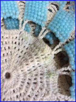 RARE Set 6 Antique Georgian/Early Victorian Beadwork Doilies/Doily/Table Mats