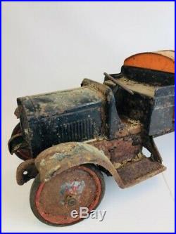 RARE! Steelcraft GMC Tanker Truck Antique Ride-On Pressed Steel Toy EARLY CAR