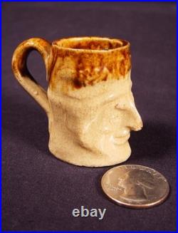 RARE TINY ANTIQUE EARLY 1800s CHILD'S MUG YELLOW WARE ROCKINGHAM MINT