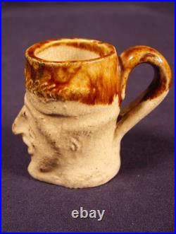 RARE TINY ANTIQUE EARLY 1800s CHILD'S MUG YELLOW WARE ROCKINGHAM MINT