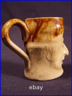 RARE TINY ANTIQUE EARLY 1800s CHILD'S MUG YELLOW WARE ROCKINGHAM MINT