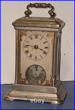 RARE UNUSUAL ANTIQUE EARLY YALE CARRIAGE CLOCK WORKING VISIBLE ESCAPEMENT c. 1880 RARE UNUSUAL ANTIQUE EARLY YALE CARRIAGE CLOCK WORKING VISIBLE ESCAPEMENT c. 1880