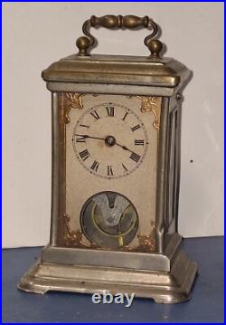 RARE UNUSUAL ANTIQUE EARLY YALE CARRIAGE CLOCK WORKING VISIBLE ESCAPEMENT c. 1880 RARE UNUSUAL ANTIQUE EARLY YALE CARRIAGE CLOCK WORKING VISIBLE ESCAPEMENT c. 1880